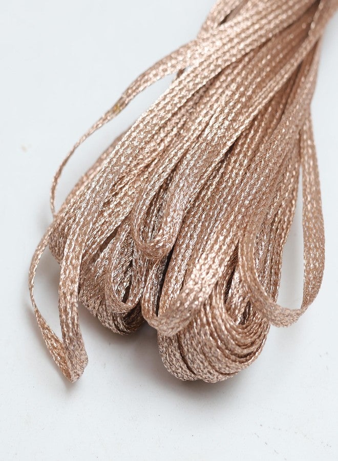 Embroiderymaterial Metallic Soutache Braided Cord for Embroidery and Craft Making, 5MM, 2 Rolls 30 Metre, Light Rose Gold Color - Image 4